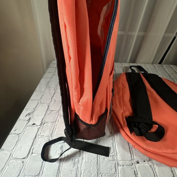 Metropack Basic Backpack Lot Of 2 Orange 16” Mesh Pocket Padded Straps New - Picture 3 of 14
